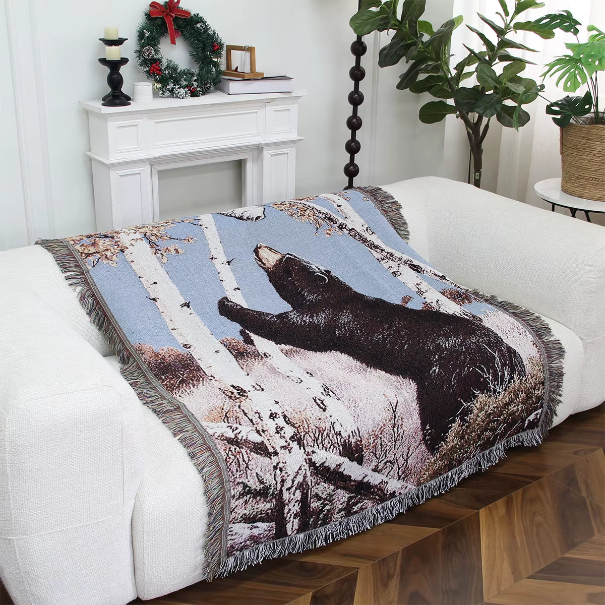 Quick Custom Polyester Jacquard Custom Design Sofa Tapestry Throw Blanket with Jacquard Woven Camping Picnic Blanket