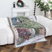 Customized Polyester/Cotton Jacquard Woven Art Pattern Foldable Portable Blanket European American Decorative Throw