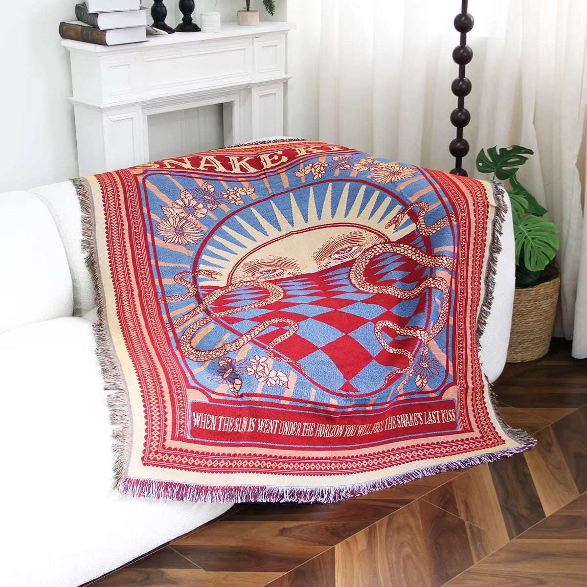 Jacquard Factory Custom Design High Quality Logo/Pattern Woven Tapestry Blanket and Warp Tapestry Throw Blanket