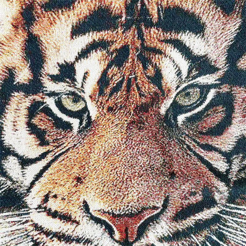 Angry Tiger Woven Tapestry Throw