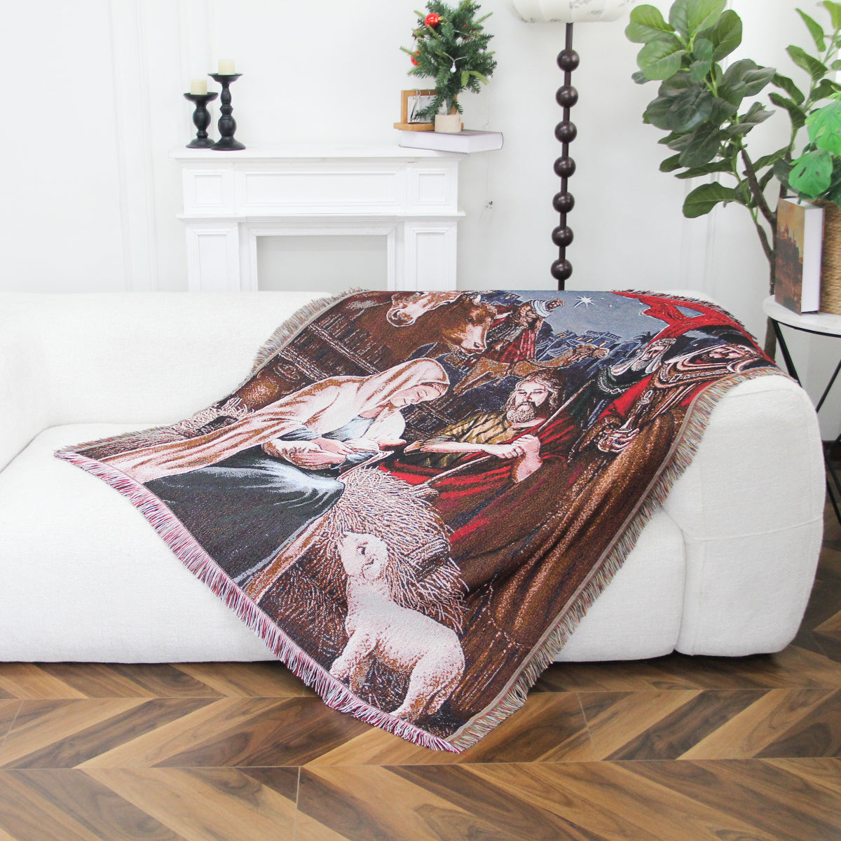 Jesus Nativity Woven Tapestry Throw