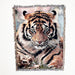 Blanket with a tiger design on a white background