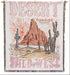Woven blanket with desert and wild west design on a white background