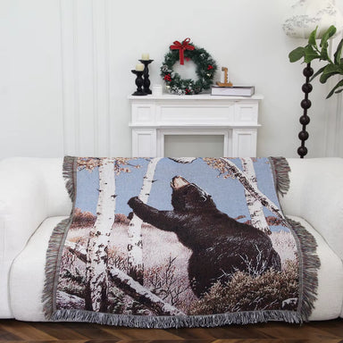 Quick Custom Polyester Jacquard Custom Design Sofa Tapestry Throw Blanket with Jacquard Woven Camping Picnic Blanket