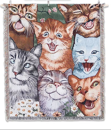 Wholesale Custom Design Woven Tapestry Blanket High Quality Jacquard Blanket Use for Seaside Beach Camping Picnic Throw Rug