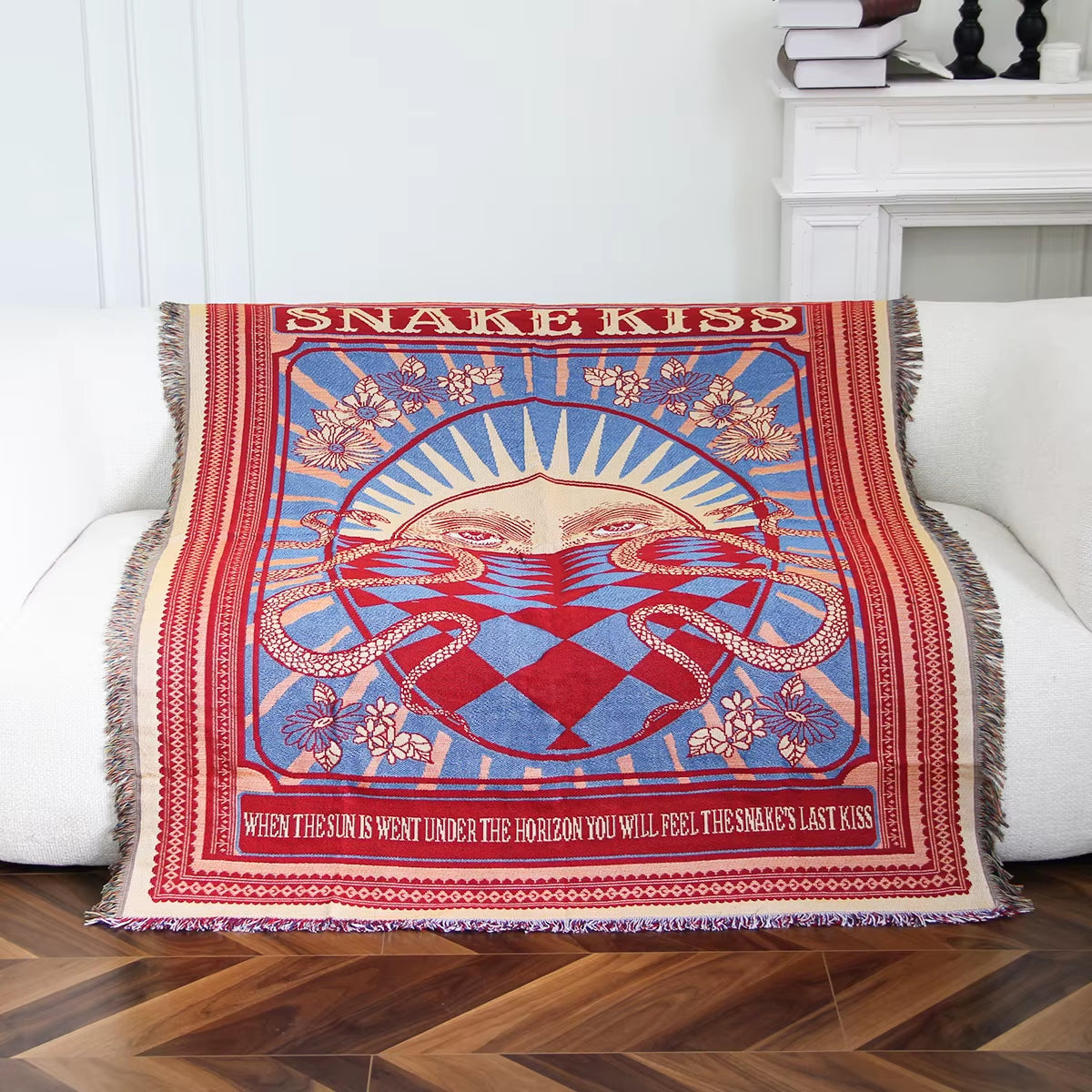 Jacquard Factory Custom Design High Quality Logo/Pattern Woven Tapestry Blanket and Warp Tapestry Throw Blanket