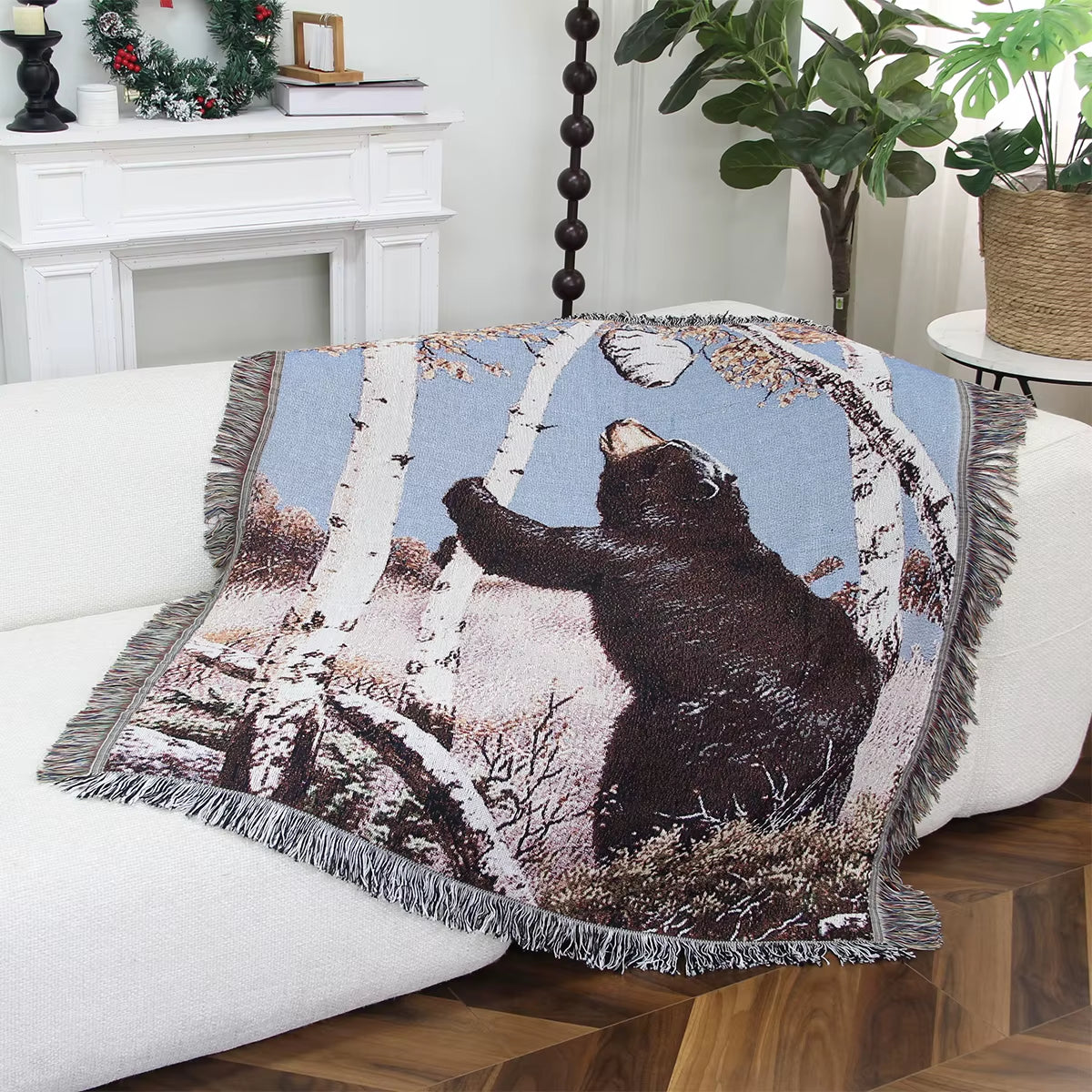 Quick Custom Polyester Jacquard Custom Design Sofa Tapestry Throw Blanket with Jacquard Woven Camping Picnic Blanket